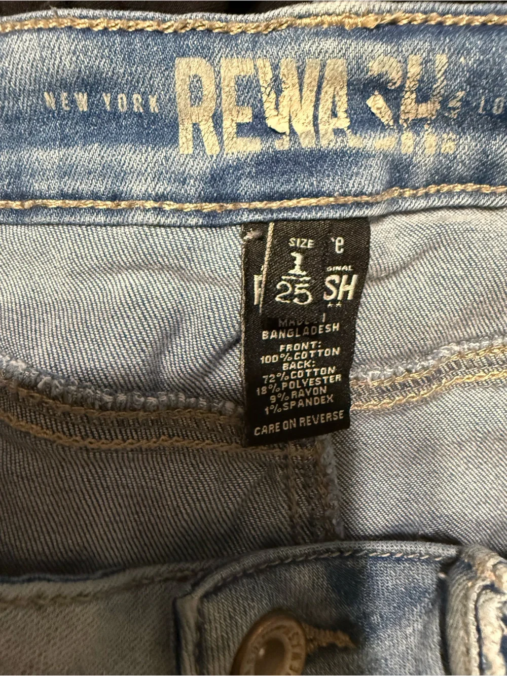Rewash Light Blue High-Waist Frayed Denim Shorts